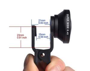 Объектив для телефона Набор 3 в1, линзы Fisheye, широкоугольный+макро